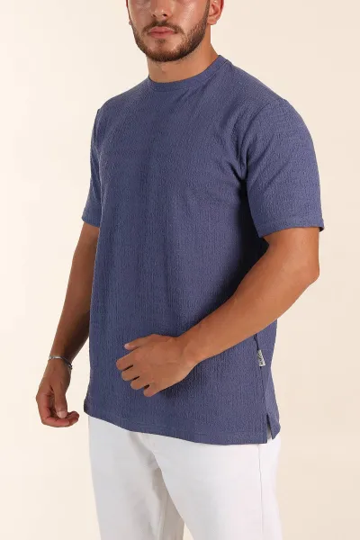 İndigo Relaxed Fit Kabartma Desenli Basic Erkek Tişört 358109