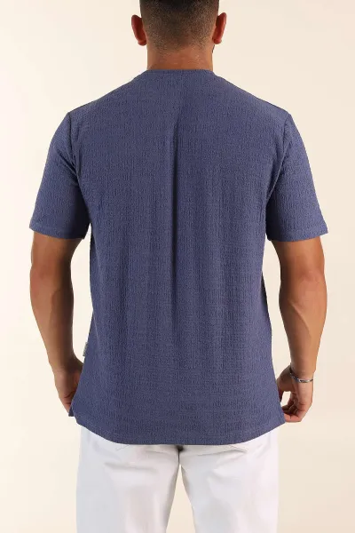 İndigo Relaxed Fit Kabartma Desenli Basic Erkek Tişört 358109