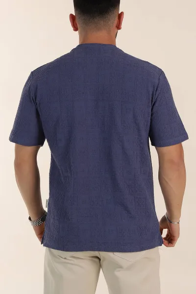 İndigo Relaxed Fit Kabartma Desenli Erkek Tişört 358222