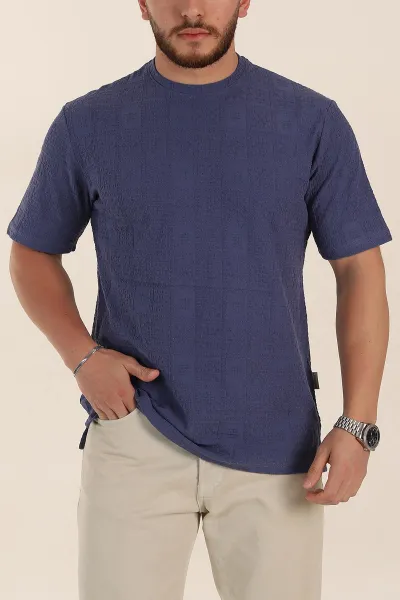indigo-relaxed-fit-kabartma-desenli-erkek-tisort-358222