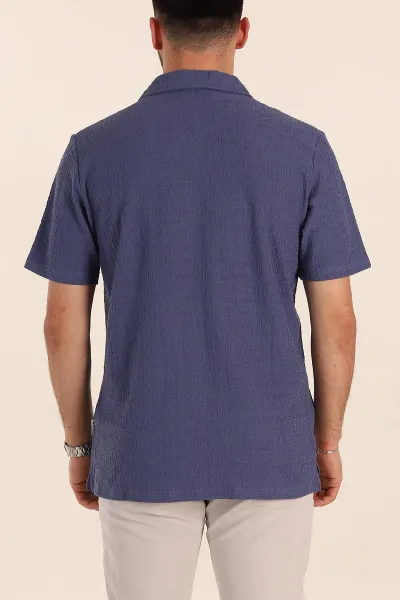 İndigo Relaxed Fit Kabartma Desenli Patlı Polo Yaka Erkek Tişört 358282