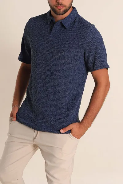 İndigo Relaxed Fit Melanjlı Patlı Polo Yaka Erkek Tişört 267627