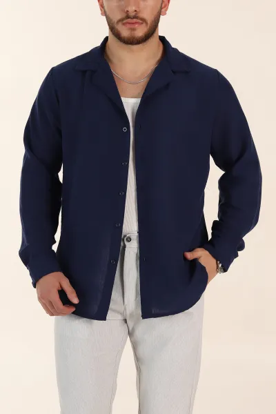 indigo-relaxed-fit-uzun-kollu-apas-yaka-erkek-gomlek-367434