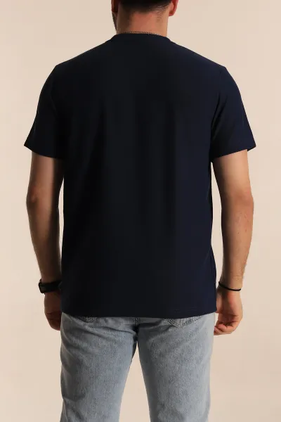 İndigo Slim fit Desenli Yazı Detay Erkek Tişört 268627