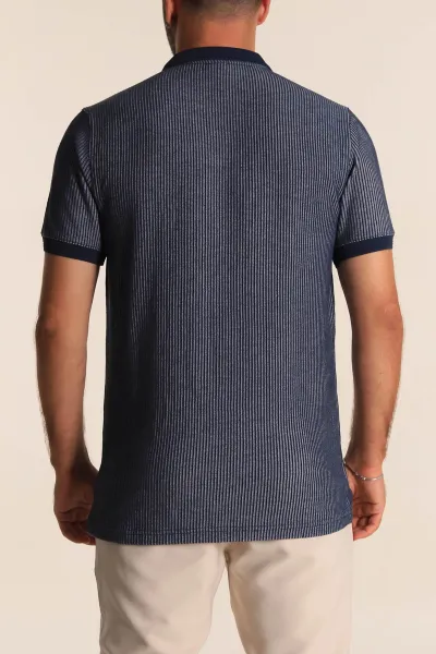 İndigo Slim Fit Fitilli Doku Polo Yaka Erkek Tişört 262704