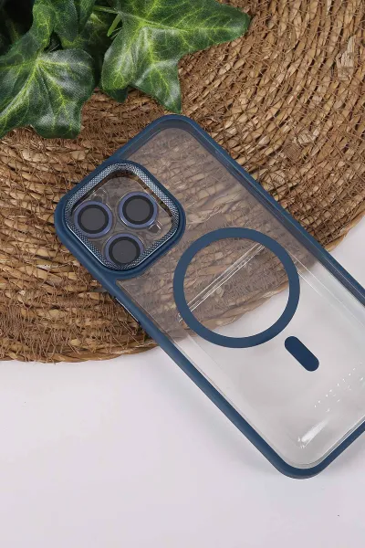 İndigo TeknoCase İPhone 14 Pro Max Uyumlu Clear Lüx Case Serisi Lens Hediyeli Sert Silikon Telefon Kılıfı 430715