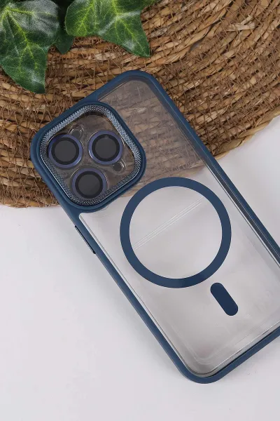 İndigo TeknoCase İPhone 14 Pro Uyumlu Clear Lüx Case Serisi Lens Hediyeli Sert Silikon Telefon Kılıfı 430705