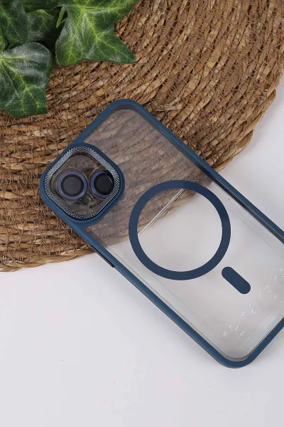 İndigo TeknoCase İPhone 14 Uyumlu Clear Lüx Case Serisi Lens Hediyeli Sert Silikon Telefon Kılıfı 430699