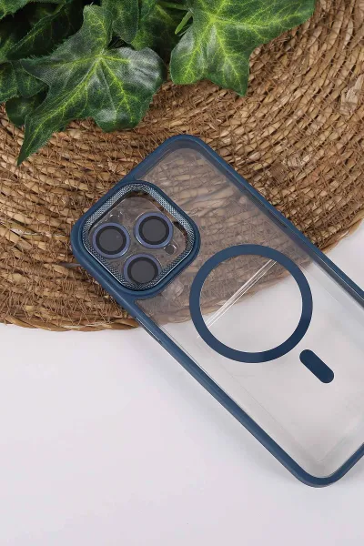 İndigo TeknoCase İPhone 15 Pro Max Uyumlu Clear Lüx Case Serisi Lens Hediyeli Sert Silikon Telefon Kılıfı 430731