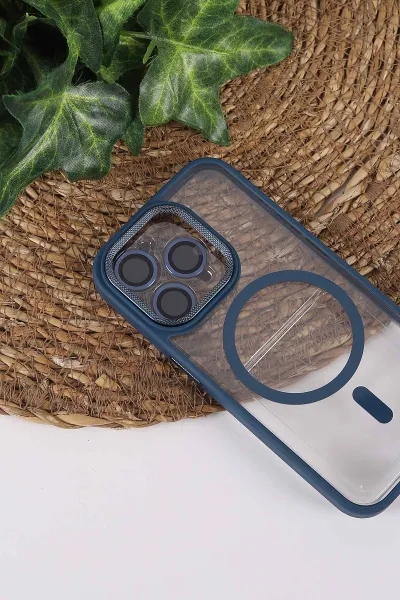 İndigo TeknoCase İPhone 15 Pro Uyumlu Clear Lüx Case Serisi Lens Hediyeli Sert Silikon Telefon Kılıfı 430726