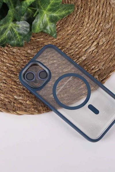 İndigo TeknoCase İPhone 15 Uyumlu Clear Lüx Case Serisi Lens Hediyeli Sert Silikon Telefon Kılıfı 430720