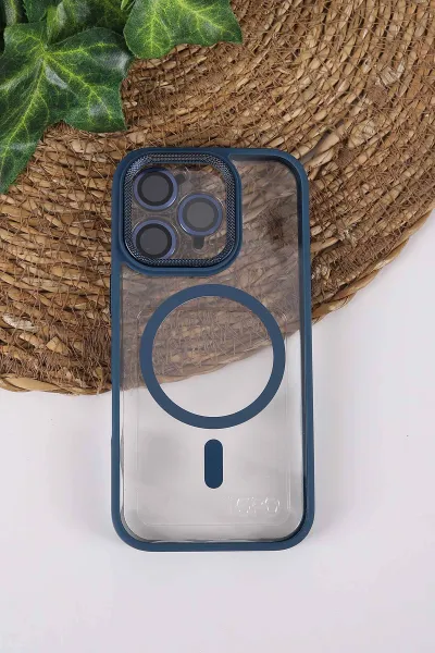 İndigo TeknoCase İPhone 16 Pro Uyumlu Clear Lüx Case Serisi Lens Hediyeli Sert Silikon Telefon Kılıfı 430738