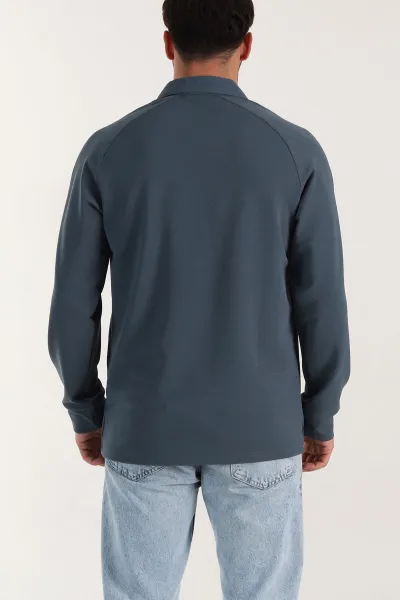İndigo Yarım Fermuarlı Polo Yaka Erkek Sweatshirt 397126