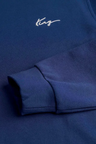 İndigo Yazı Detaylı Bisiklet Yaka Erkek Sweatshirt 396928