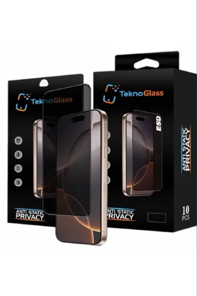 Iphone 16 Pro Uyumlu Anti-Static Privacy Glass Cam Ekran Koruyucu 431360