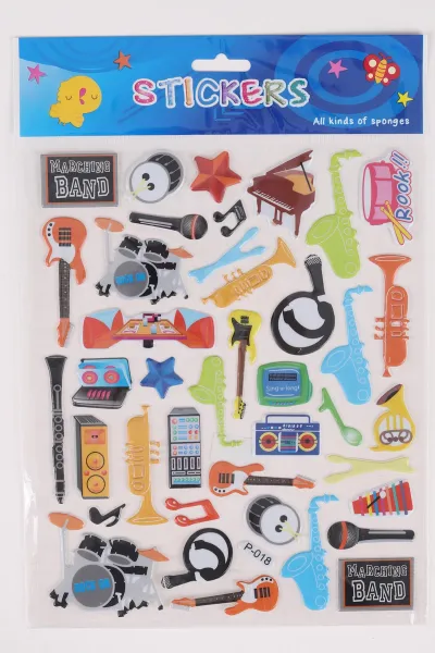 Kabartmalı A4 Boyut Karışık Yapışkan Çıkartmalar Sticker Seti 474201