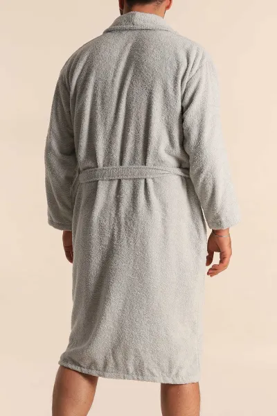 Unisex Su Yeşili Cep Detaylı Pamuklu Bornoz 279887