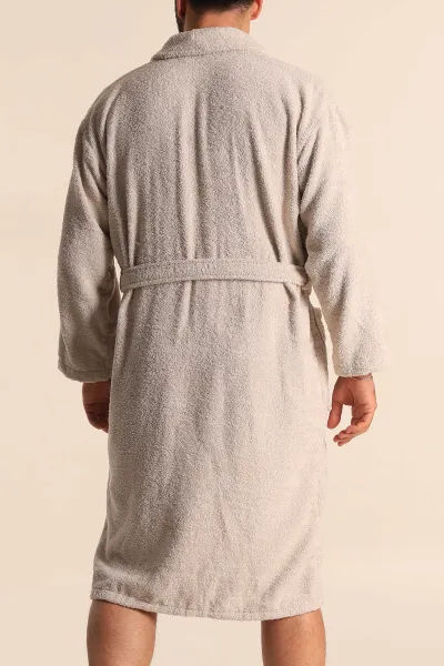 Unisex Taş Cep Detaylı Pamuklu Bornoz 279888