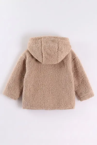 Kahve (0-4 Yaş) Kapüşonlu Kuzu Erkek Çocuk&Bebek  Hırka 487863