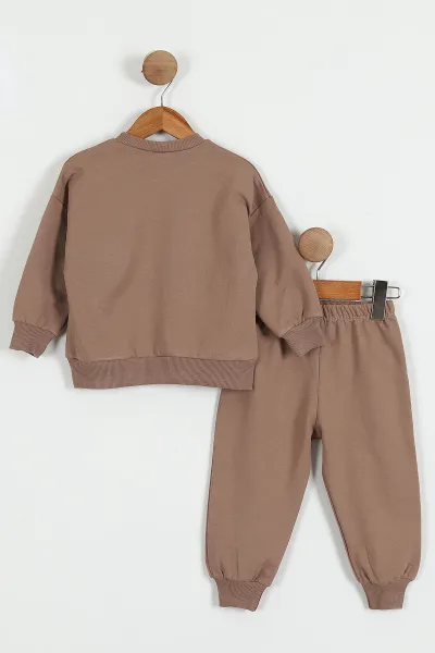 Kahve (1-4 Yaş) Action Fashion Baskılı   2 İp Erkek Çocuk Takım 428608