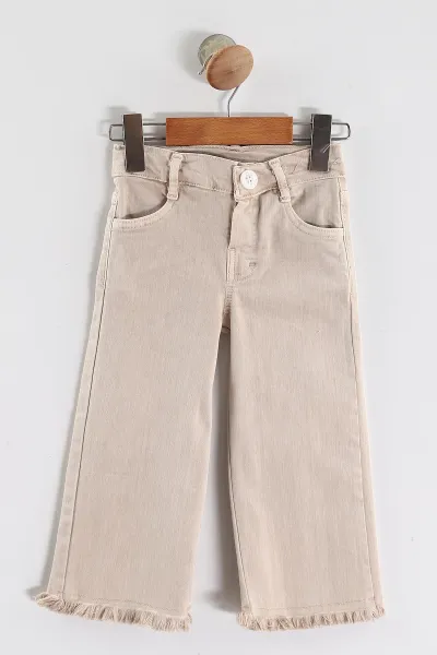 Kahve (1-5 Yaş) Gömlekli Triko Süveterli Gabardin Pantolonlu  Kız Çocuk 3'lü Takım 443782