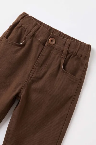 Kahve (1-5 Yaş) Triko Hırka Gömlek Pantolon Erkek Çocuk Üçlü Takım 495900