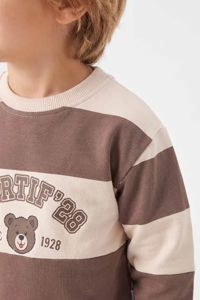 Kahve (2-5 Yaş) Sportif Baskılı Erkek Çocuk Takım 471351