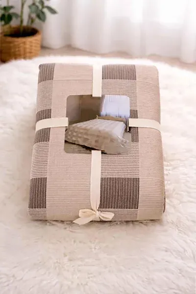 Kahve 200x230 Cm Bella Home Çift Kişilik Moda Jakarlı Tek Pike 434883