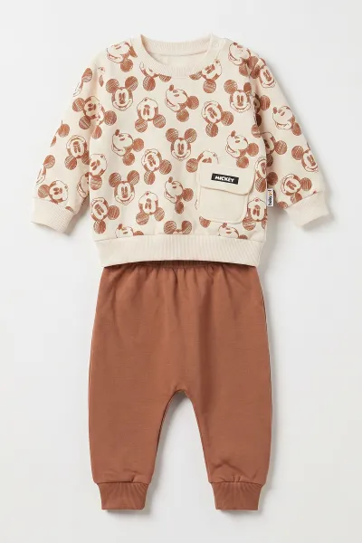 Kahve (3-24 Ay)  Baskılı 2 İp  Erkek Bebek  Takım 483864