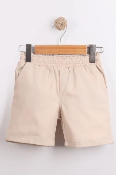Kahve (3-6 Yaş)Nakışlı Gabardin  Şortlu Erkek Çocuk Takım 459496