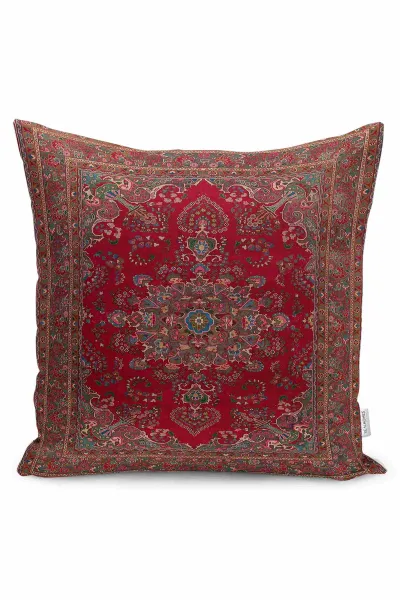 Kırmızı 43x43 Dijital Baskılı Fermuarlı Modern Kırlent Kılıfı 252250