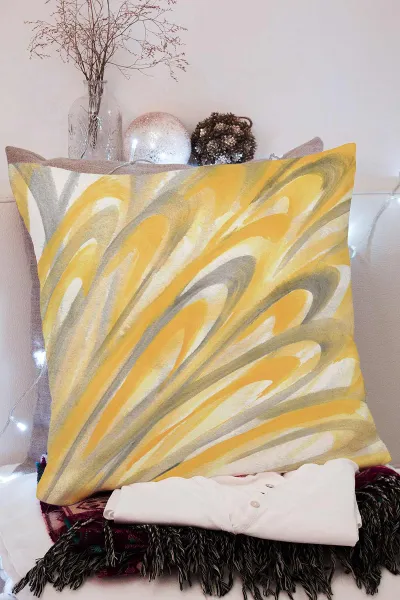 43x43 Dijital Baskılı Fermuarlı Modern Kırlent Kılıfı 308665