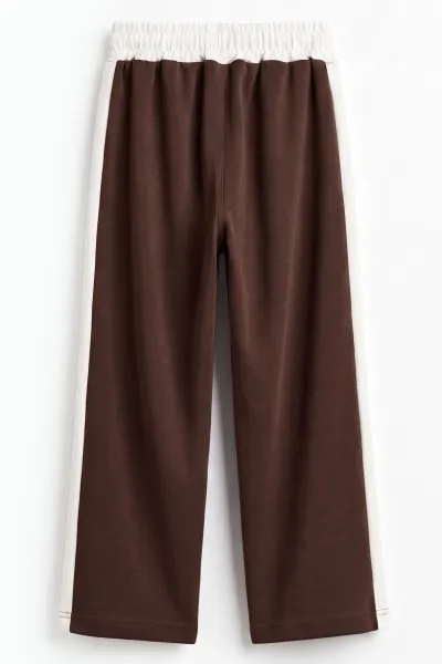 Kahve (6-10 Yaş) Şeritli Oysho Kumaş Kız Çocuk Pantolon 492745