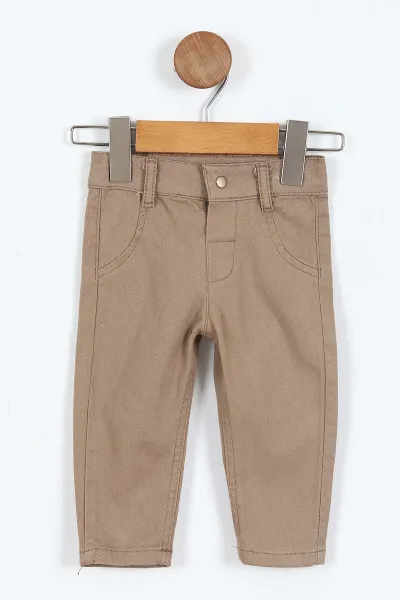 Kahve (6-24 Ay) Çiçek Aksesuarlı Baskılı Sweatli Ceketli ve Pantolonlu Kız Bebek 3'lü Takım 408392