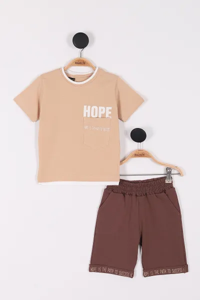 kahve-7-10-yas-hope-baskili-sortlu-erkek-cocuk-takim-258713