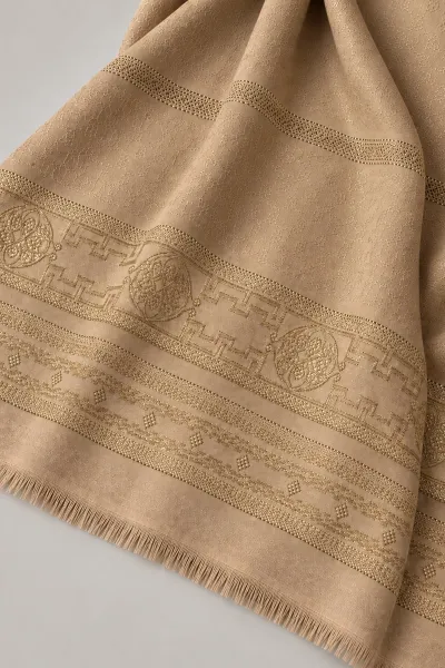 Kahve 70x180 Cm Ottoman Premium Jakarlı Pamuk Şal 494307