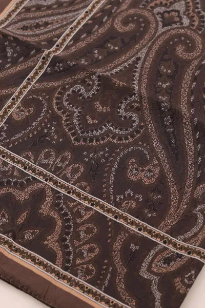 Kahve 75x180 Cm Our Fashion Dijital Baskılı Desenli Bambu Kraş Şal 408726