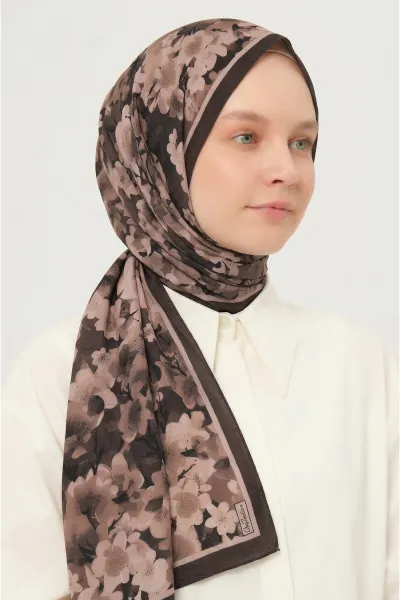 Kahve 75x180 Cm Our Fashion Dijital Baskılı Desenli Bambu Kraş Şal 417871