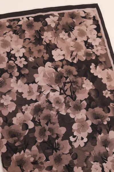 Kahve 75x180 Cm Our Fashion Dijital Baskılı Desenli Bambu Kraş Şal 417871