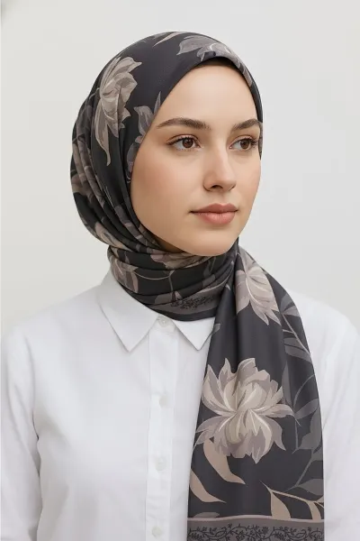 Kahve 75x180 Cm Our Fashion Dijital Baskılı Desenli Soft Şal 408655
