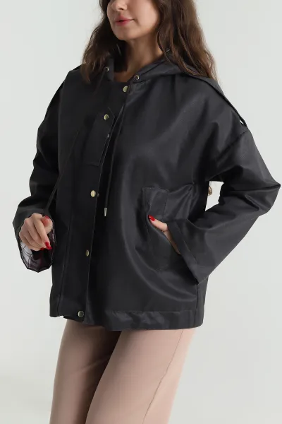 Kahve Barbour Kapüşonlu Kadın Ceket 493083