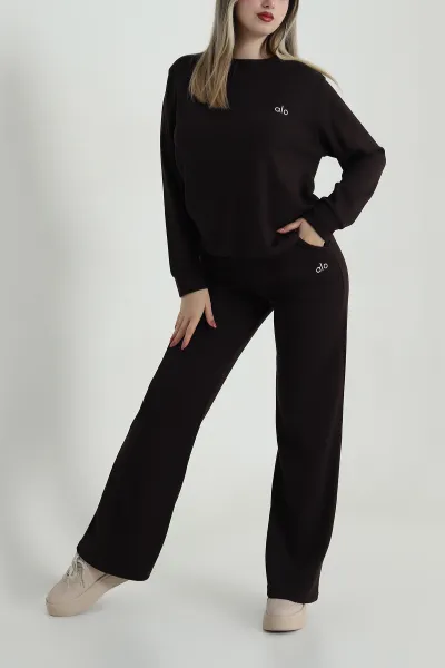 Kahve Bel Lastikli Modal Kadın İkili Takım 486392