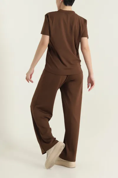 Kahve Bel Lastikli Oysho Kadın İkili Takım 435115