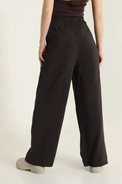 Kahve Beli Lastikli  Modal Kadın Pantolon 429346