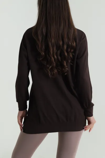 Kahve Bisiklet Yaka Pike Oysho Kadın Tunik 487501
