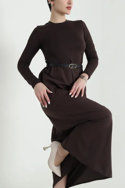 kahve-garnili-kemerli-oysho-kadin-elbise-442761
