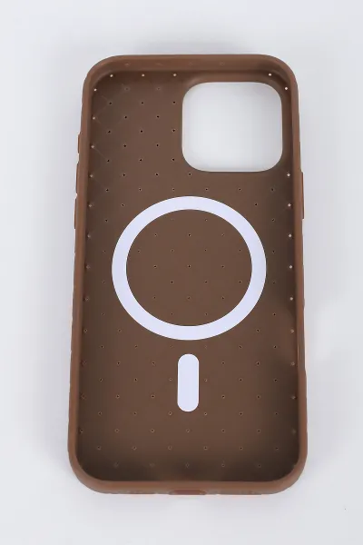 Kahve İPhone 13 Uyumlu Magsafe Özellikli Ays Serisi Soft Slikon Telefon Kılıfı 391016