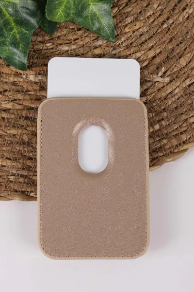 Kahve Iphone Uyumlu Diamond Wallet Case - Taşlı Magsafe Kartlık - Telefon Kartlığı 431864