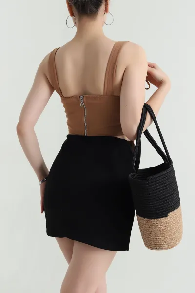 Kahve Marsilya Keten Kadın Bluz 474374