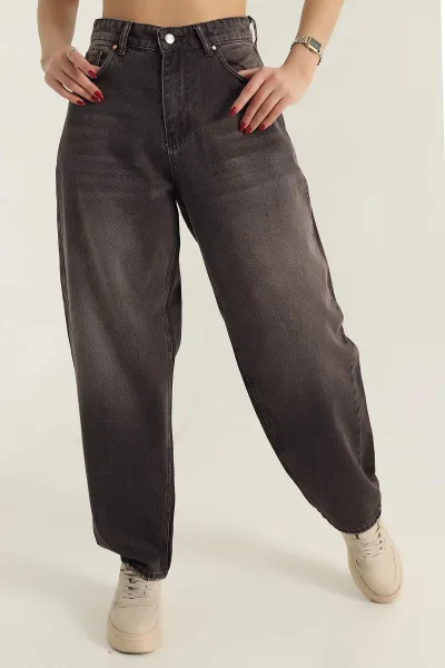 Kahve Mom Kadın Kot Pantolon 417086